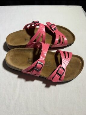Birkenstock Pink Double Buckle Slide Sandals